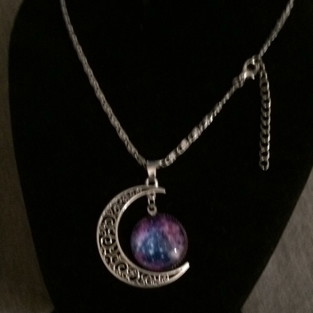 Purple horse nebula necklace